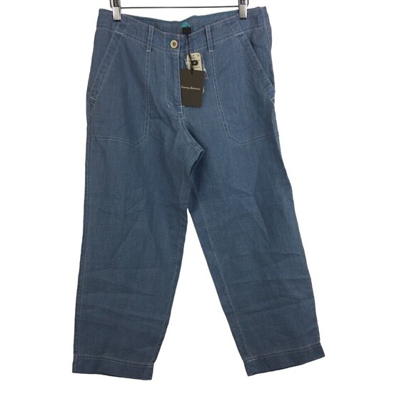 Tommy Bahama Womens Sea Glass Cropped Pants Buccaneer Blue Size 6 NWT MSRP $110 - Picture 1 of 8